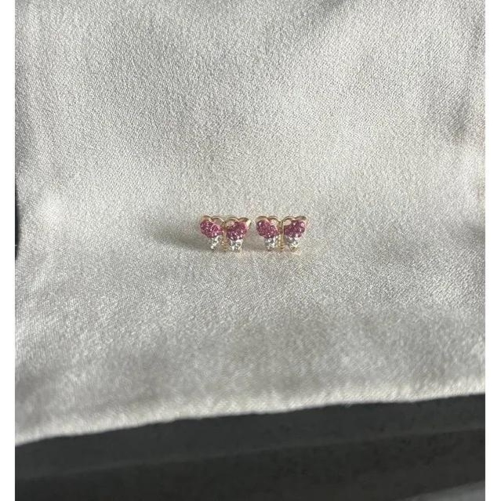 Pink Butterfly Stud Earrings
